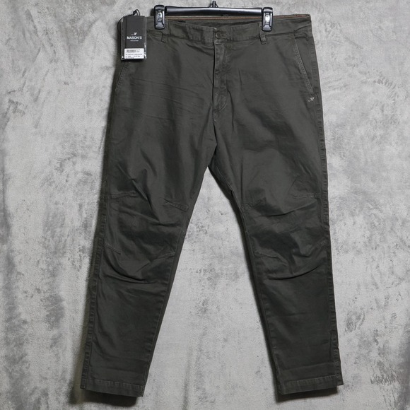 Mason's Pants Mens 37x28 Green Chino Slim Stretch Cotton Spandex Italy Made